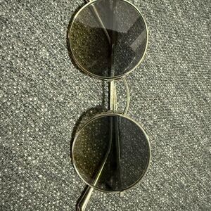 The Row Silver and Black Round Sunglasses